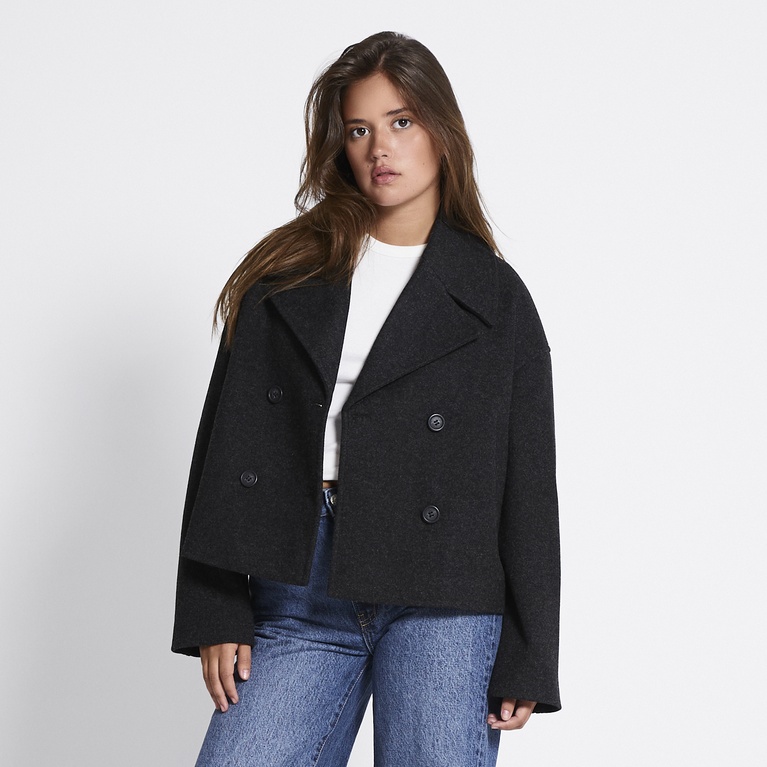 Short coat "Maggie" Black melange